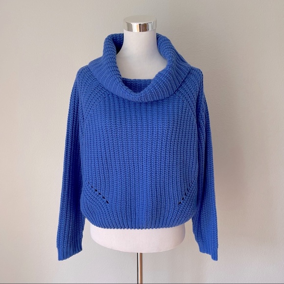 royal blue cowl neck sweater